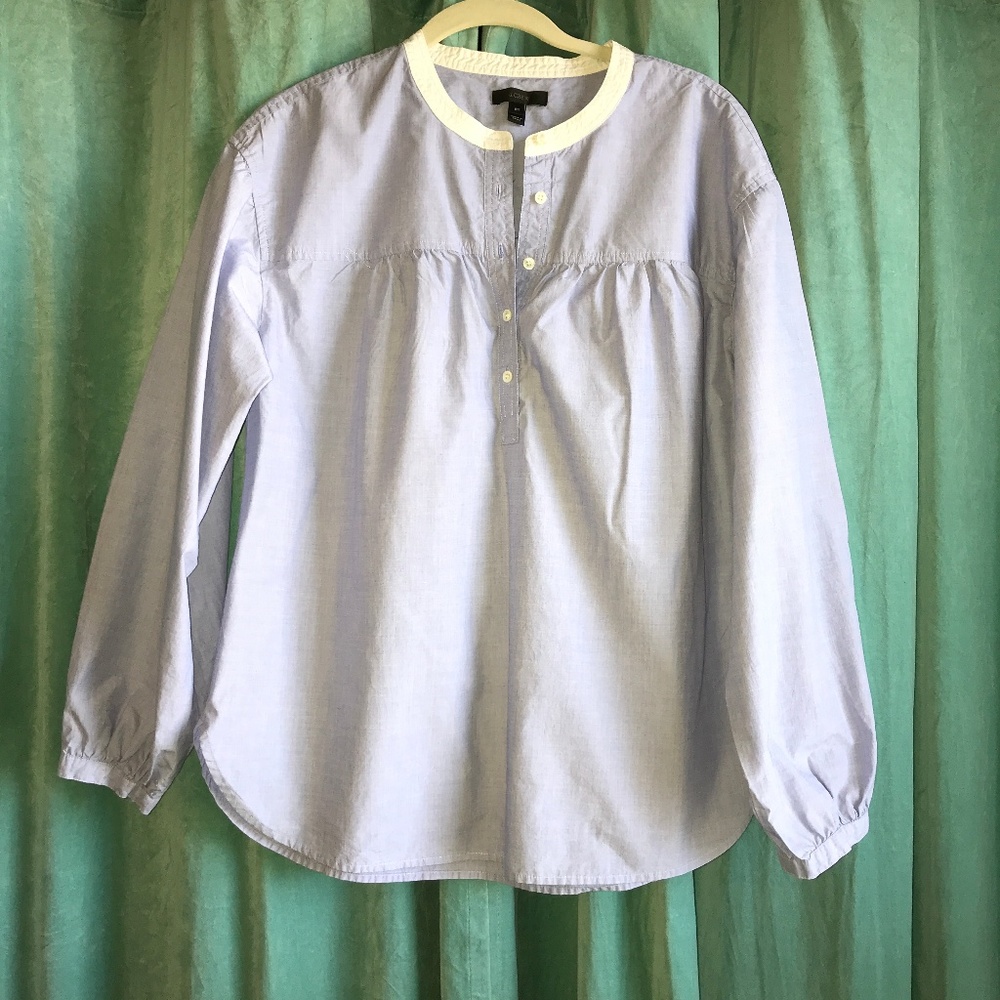 J. Crew light blue button front top - Sz 8T